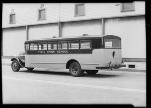 Vista Union High School bus, Southern California, 1932
