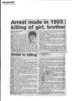 Arrest made in 1993 killing of girl, brother