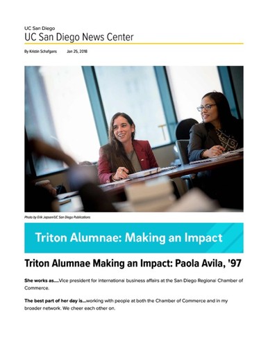 Triton Alumnae Making an Impact: Paola Avila, '97