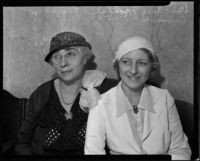 Mrs. H.D. Frohlich and Florence Suddarth are involved in paternity suit with Royal Leonard, Los Angeles, 1935