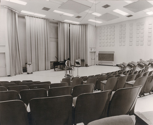 Photograph of a small music theater in the Music and Business Building