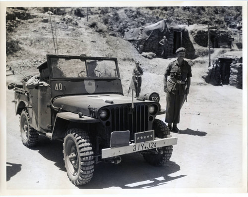 British Minister of Defense Earl Alexander in his jeep