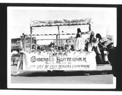 Lactein float in Fourth of July parade, Petaluma, California, 1935