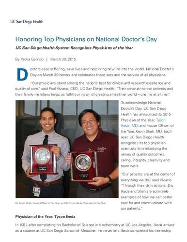Honoring Top Physicians on National Doctor’s Day
