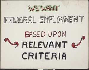 We want federal employment based upon revelant criteria