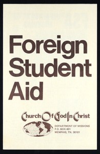 Foreign student aid, COGIC Department of Missions