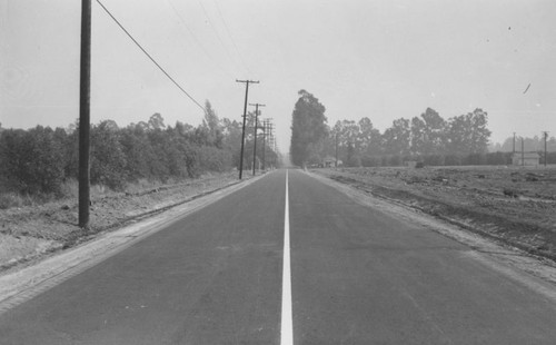 Highway construction on Katella Avenue, Orange, California, 1960