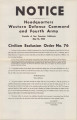 State of California [Civilian Exclusion Order No. 76], Glenn County, and west Butte, Tehama, Shasta and Siskiyou counties