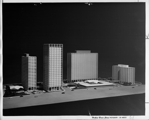 Hotel, apartment & office buildings along Wilshire Blvd., Los Angeles, 1959