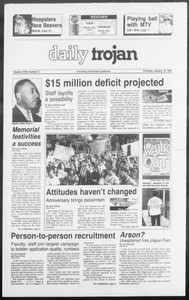 Daily Trojan, Vol. 117, No. 3, January 16, 1992