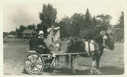 Ed and Bert in a pony cart