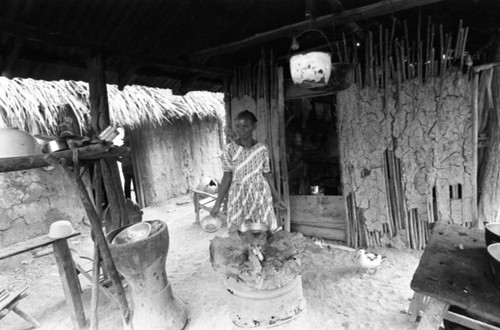 Woman cooking, San Basilio de Palenque, Colombia, 1977