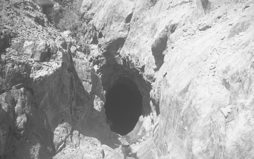 Tunnel which was a drain for hydraulic mining in Howland Flat, Sierra County, California, SV-499