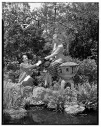 Mrs. Warren Burle and Mrs. Martin Stelling, Jr., society Sunday layout in Golden Gate Park