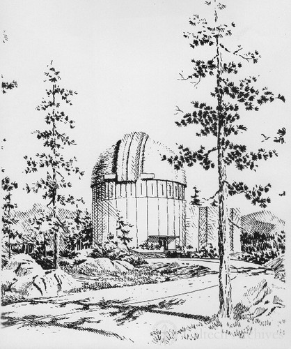 Artist's rendering of the 60" telescope at Palomar