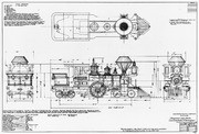 Diagram and data, steam locomotive C. P. Huntington
