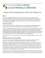 History of the Sewerage System of the City of Santa Cruz