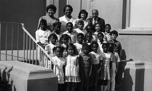 Alpha Gamma Omega Chapter, AKA scholarship program recipients posing together, Los Angeles, 1986