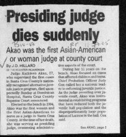 Presiding judge dies suddenly