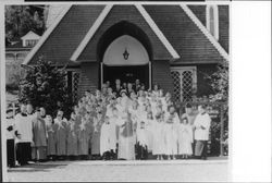 Children's choir in front of St. Phillips Catholic Church
