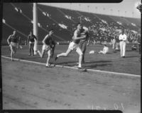 USC and OSU track members race at Memorial Coliseum, Los Angeles, 1935