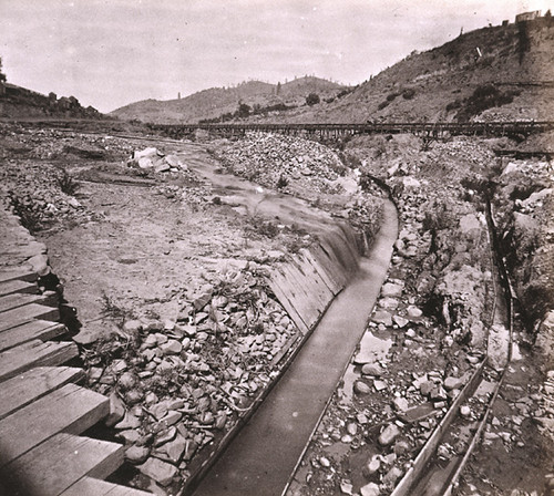 968. Placer Mining. The Tail Sluice in Brown's Flat, Tuolumne County