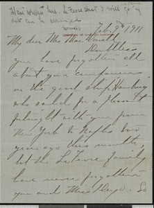 Eva F. LeFevre, letter, 1911-02-09, to Marian MacDowell