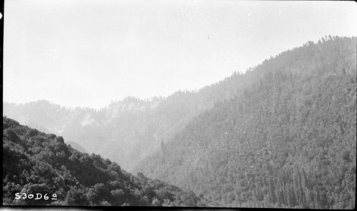 Trail routes, looking into Paradise Creek from the trail. left panel of a two panel panorama