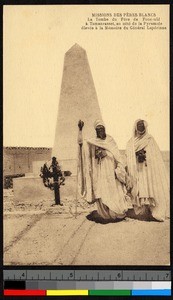 Men before Charles de Foucauld's tomb, Algeria, ca.1920-1940