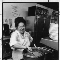 Blanche Coy, chef at Casita Blanca on Manzanita Ave. in Carmichael seen here stirring apot on the stove
