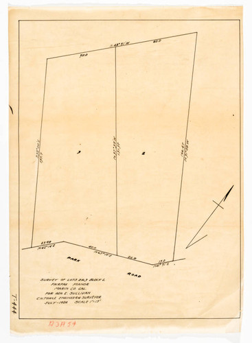 Survey of lots 2 & 3, block L, Fairfax Manor for Ada E. Sullivan [Park Rd]