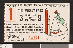 Los Angeles Railway weekly pass, 1934-06-03