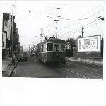 Key Streetcar #993 heading south College Avenue between Hudson Street and Lawton Avenue in Oakland, California