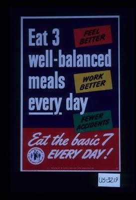 Eat 3 well-balanced meals every day. Feel better, work better, fewer accidents. Eat the basic 7 every day!
