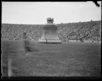 Giant replica of the Liberty Bell at the Pageant of Liberty at the Coliseum, Los Angeles, 1926