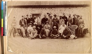 Missionaries with soldiers, Ghana, ca.1885-1895