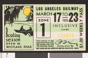 Los Angeles Railway weekly pass, 1935-03-17