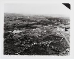 Aerial view of Hardies Lane and Coffey Lane to US Highway 101, Santa Rosa, California, 1960