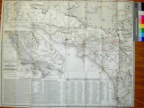 New Map of Southern California : showing the lines of the Southern California R'y through the six counties of Santa Barbara, Ventura, Los Angeles, Orange, San Bernardino, and San Diego