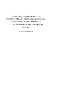 A general revision of the Palaemonidae (Crustacea decapoda natantia) of the Americas. 2. The subfamily Palaemoninae