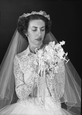 Portrait of Mrs. Roy Mitchell in wedding dress