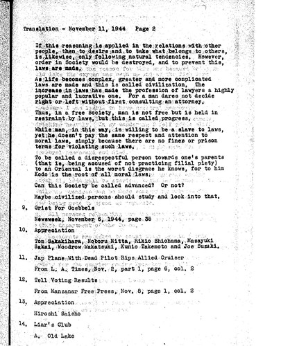 Manzanar free press, November 11, 1944