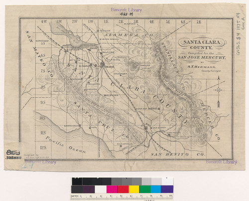 Santa Clara County : compiled for the San Jose Mercury / by A.T. Hermann [sic],County Surveyor