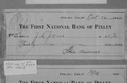 Check Drawn on First National Bank, Pixley, Calif