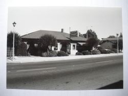 P&SR railroad depot at 261 South Main Street, Sebastopol, California, when it housed Clarmark Florist, September 8, 1988