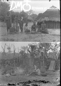 Women pounding maize, Matutwini, Mozambique, ca. 1896-1911