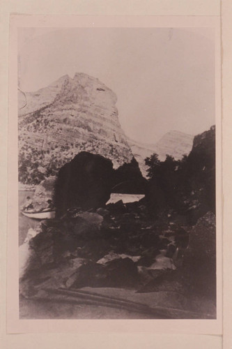Print from half a stereo: No. 65, "Views on the Yampa River," Yampa Canon Series: Monument Cliff