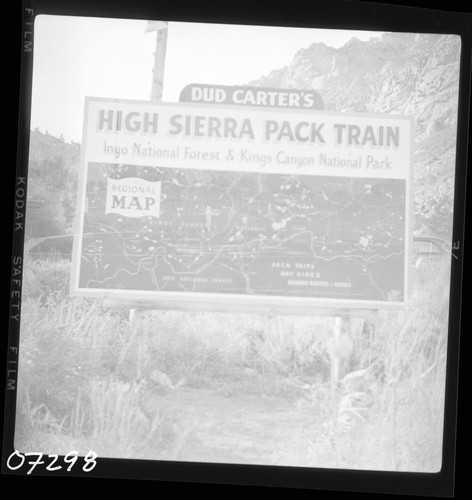 Signs, Concessioner Facilities, High Sierra Pack Station, Sign