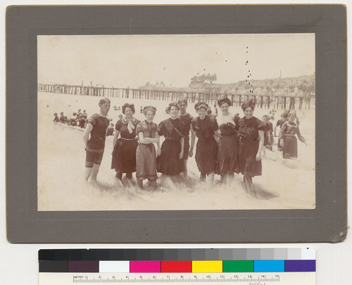 [August Vollmer with a group in the ocean.]