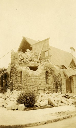 Santa Barbara 1925 Earthquake Damage - Unitarian Church